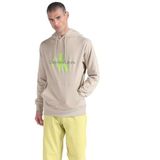 Calvin Klein Jeans Erkek Mevsimlik Monologo Normal Kapüşonlu Svetşört, Plaza Taupe/Asit Işık, L