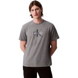 Calvin Klein Jeans Erkek SS Hero Monologo Tee 20s T-Shirts Med Grey Htr L