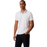 Calvin Klein Jeans Erkek SS MONOGRAM PIQUE TIPPED POLO Shirt Blanc De Blanc S