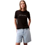 Calvin Klein Jeans Kadın A- INST. LOGO CLASSIC TEE SS T-Shirts Black L