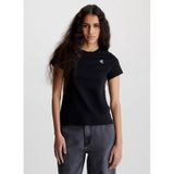 Calvin Klein Jeans Kadın Ck Nakışlı İnce Tişört, Ck Siyah, L