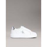 Calvin Klein Jeans Kadın Gümüş Rengi Deri Kalın Tabanlı Beyaz Sneaker YW0YW01876-02R