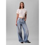 Calvin Klein Jeans Krem Kadın Baskılı T-Shirt Ss Seasonal Graphıc Boxy Tee