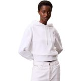 Calvin Klein Jeans ls monogram terry po hood Kadın Sweatshirt bright white M