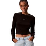 Calvin Klein Jeans ls monologo baby tee Kadın T-shirt black M