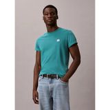 Calvin Klein Jeans Mavi Erkek Classic Fit Logo Baskılı T-Shirt LV04RC272G8ZU Ss Badge 30S Jersey - XL - Açık Mavi