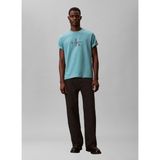 Calvin Klein Jeans Mavi Erkek Standart Fit Baskılı T-Shirt LV04RB862G2IR Petrol T-Shirt