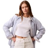Calvin Klein Jeans monologo baby rib tee Kadın T-shirt bright white M