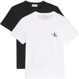 Calvin Klein Jeans monologo cn 2 pack tee Kadın T-shirt black/bright white S