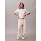 Calvin Klein Jeans MONOLOGO FRENCH TERRY JOGGER Kadın Beyaz Eşofman Altı LV047B235G-ACG