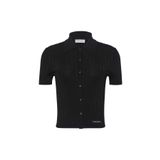 Calvin Klein Jeans Polo Yaka Standart Düz Siyah Kazak Kadın LV047AB304UB1