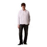 Calvin Klein Jeans Regular Fit Çizgili Gömlek, M, 5003340128, Beyaz, Erkek