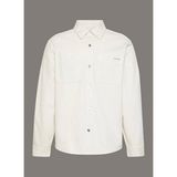 Calvin Klein Jeans Regular Fit Krem Düz Erkek Gömlek LV04RD708G0R6 90S Washed Bone Overs - XL