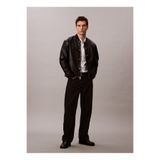 Calvin Klein Jeans Siyah Erkek Deri Ceket LV04RC407GUB1 LS FAUX LEATHER BOMBE