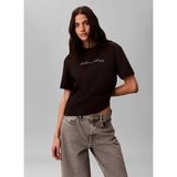 Calvin Klein Jeans Siyah Kadın Baskılı T-Shirt Ss Graphıc Boxy Tee - XS