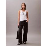 Calvin Klein Jeans SL COTTON RIB SOLID TANK Kadın Beyaz Bluz LV044C219G-YAA