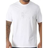 Calvin Klein Jeans Ss 20S Ck Deboss Mono Graphıc Te Erkek Beyaz T-Shirt LV04RC824G-YAA - XL
