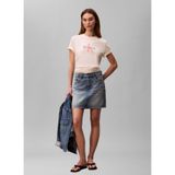 Calvin Klein Jeans Standart Logo Baskılı T-Shirt Hero Ss Classic Monologo Cneck T, XS, 5003342910, Krem, Kadın