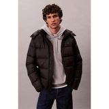 Calvin Klein Jeans Uzun Kollu Çıkarılabilir Kapüşonlu Şişme Erkek Siyah Mont LV04RC518G-UB1