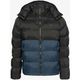 Calvin Klein Jeans Uzun Kollu Naylon Renk Bloklu Şişme Erkek Ceket LV04RD527G-UB1 - Siyah
