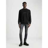 Calvin Klein Jeans Yarım Balıkçı Yaka Regular Fit Nakışlı Siyah Erkek Kazak J30J326887BEH Chenılle Monologo - XL