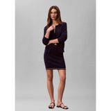 Calvin Klein Jeans Yüksek Bel Düz Kısa Etek MICROCABLE MINI SKIRT, M, 5003342952, Lacivert, Kadın