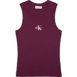 Calvin Klein Jeans Yuvarlak Yaka Desenli Bordo Kadın Atlet Sl Monogram Rıb Tank