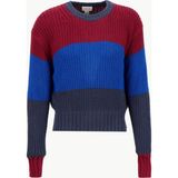Calvin Klein Jeans Yuvarlak Yaka Standart Desenli Mavi Kazak Kadın LV047D302GVEK