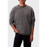 Calvin Klein Kabartmalı Logolu Regular Fit Sıfır Yaka Kazak LV04RD300GP7E Erkek Kazak LV04RD300G P7E - Gri - XL