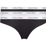 Calvin Klein Kadın 3'lü paket külot bikini şeklinde 3 PK streç, Siyah/Beyaz/Siyah, XS