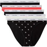 Calvin Klein Kadın 5'li paket külot bikini şeklinde düşük bel iç çamaşırı, Pembe (Siyah/Siyah/Kar Isıtıcı/ Punch P), M