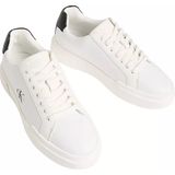 Calvin Klein Kadın Bağcıklı Rahat Taban Logo Detaylı Deri Günlük Beyaz-Siyah Sneaker YW0YW01947-06X