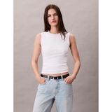 Calvin Klein Kadın Beyaz Calvin Klein Sl Refıned Rıb Emble, Yaa Beyaz Kadın Bluz - XS