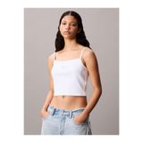 Calvin Klein Kadın Beyaz Kolsuz Bluz