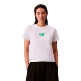 Calvin Klein Kadın Bisiklet Yaka T-Shirt, Beyaz, L Beden