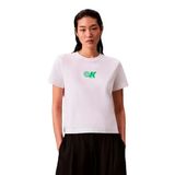 Calvin Klein Kadın Bisiklet Yaka T-Shirt, Beyaz, M Beden