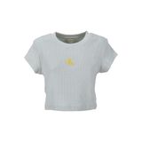 Calvin Klein Kadın Bisiklet Yaka T-Shirt, Monogram Baskılı, Açık Yeşil, S Beden