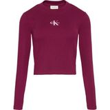 Calvin Klein Kadın Bordo Calvin Klein Ls Monologo Baby Tee Kadın Bordo Uzun Kollu T-Shirt - 2XS
