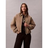 Calvin Klein Kadın Çentikli Yaka Uzun Kol Fermuar Kapama Kahverengi Ceket LV047E508G-VFU - XL