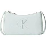 Calvin Klein Kadın Ck Logo Desenli Ayarlanabilir Askılı Fermuarlı Gri Omuz Çantası LV04F1125G-U3L