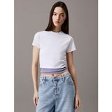 Calvin Klein Kadın Clean Crop Kısa Kollu T-Shirt,Beyaz L