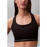 Calvin Klein Kadın Dar Kalıp Logo Detaylı Elastik Bel Bantlı Crop Siyah T-Shirt LVGWS6K346-UB1 - XS