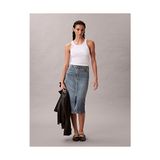 Calvin Klein Kadın Denim Zip Front Etek - Vintage Mavi - 25