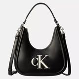 Calvin Klein Kadın Deri Kısa Kulp Fermuar Kapama Ck Logo Desenli Siyah Çanta LV04F3561G-3L2
