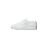 Calvin Klein Kadın Düşük Üst Vulkanize Flatform Spor Ayakkabı, Beyaz Üçlü Parlak Beyaz, 7 UK