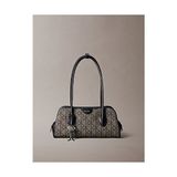 Calvin Klein Kadın Emblem Trio Jacquard Omuz Çantası - Bej - Siyah