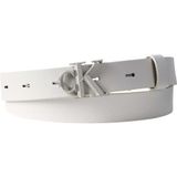 Calvin Klein Kadın Facted Ck Buckle 25Mm Pebble Kemer,Beyaz 75 Cm