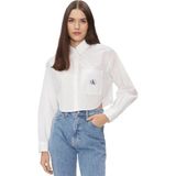 Calvin Klein Kadın Fit Poplin Crop Gömlek - Beyaz