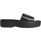 Calvin Klein Kadın Flatf SNDL LTH Mg Hw0hw03026 Düz Sandalet, Siyah Üçlü Siyah, 39 EU