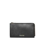 Calvin Klein Kadın FOIL LOGO TOP ZIP CARDCASE Cüzdan Black/Toasted Coconut Tek Beden